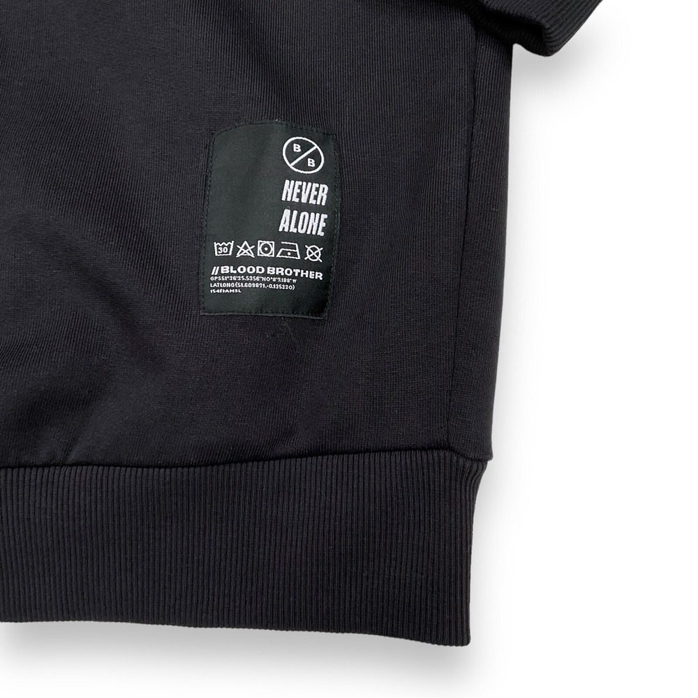 Blood Brother Sweatshirt Mens Large Black Drawstring Long Sleeve Hoodie NWOT - Picture 11 of 11